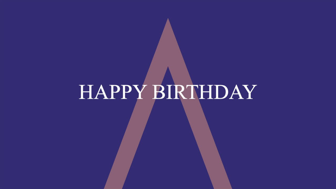 Buon compleanno con triangolo dorato su sfondo viola