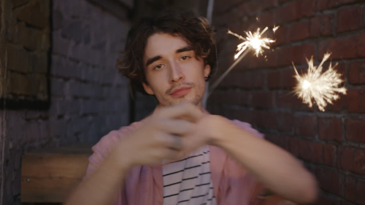 Man with Sparkler