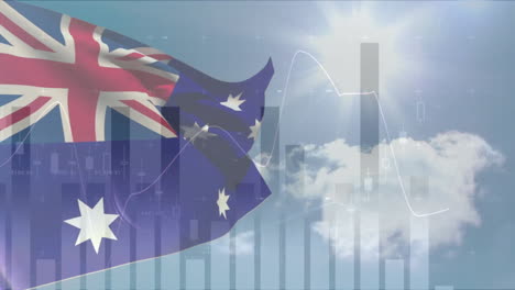 Animación-Del-Procesamiento-De-Datos-Financieros-Sobre-La-Bandera-De-Australia