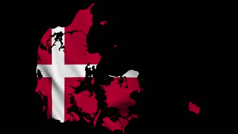 mapa de la bandera danesa con canal alfa y bucle sin costuras