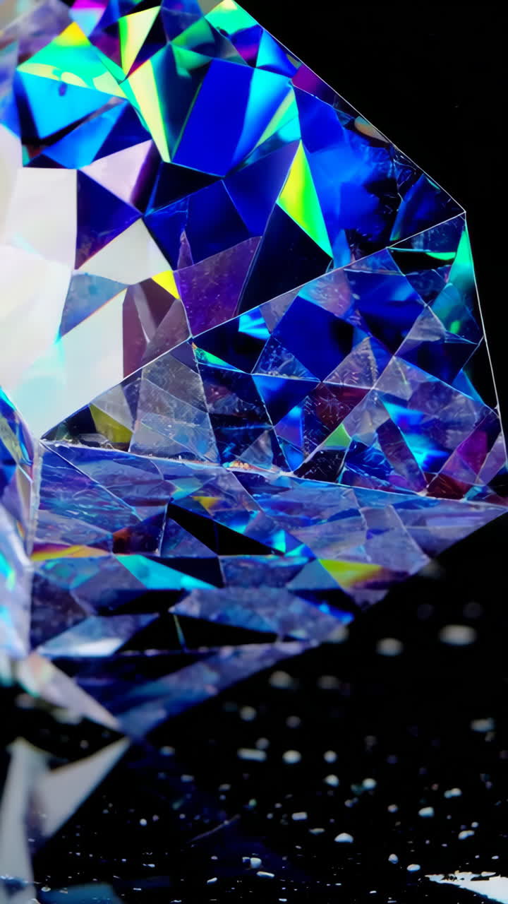Vibrant Prismatic Crystal Facets