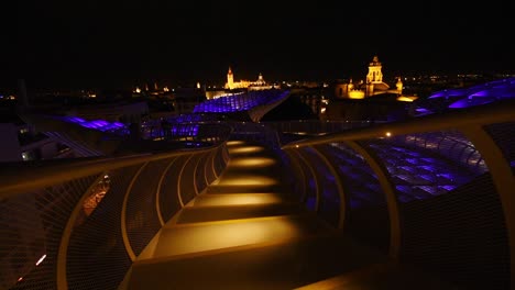 magical nighttime illumination on the setas de sevilla