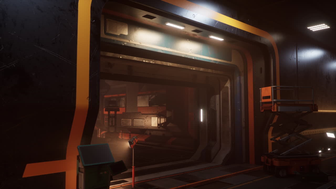 футуристический коридор космических кораблей