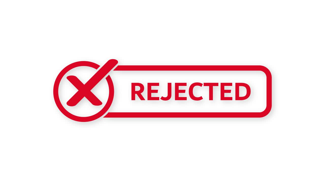 rejected. stamp. red round grunge approved sign. Motion graphics.
