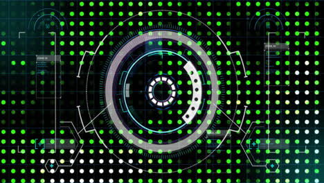 animation of futuristic digital interface with circular patterns in school setting