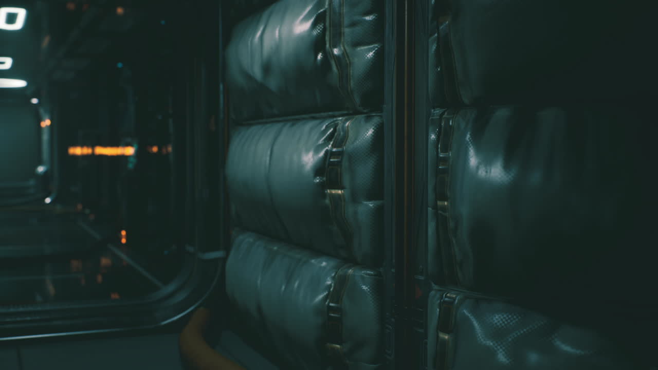 어두운 공상 과학 복도