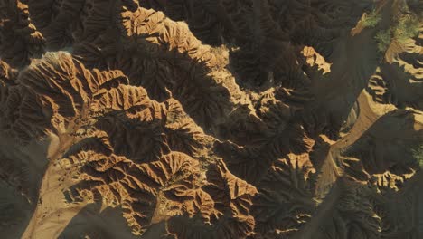 unique land formations ridges and dunes in tatacoa desert, aerial