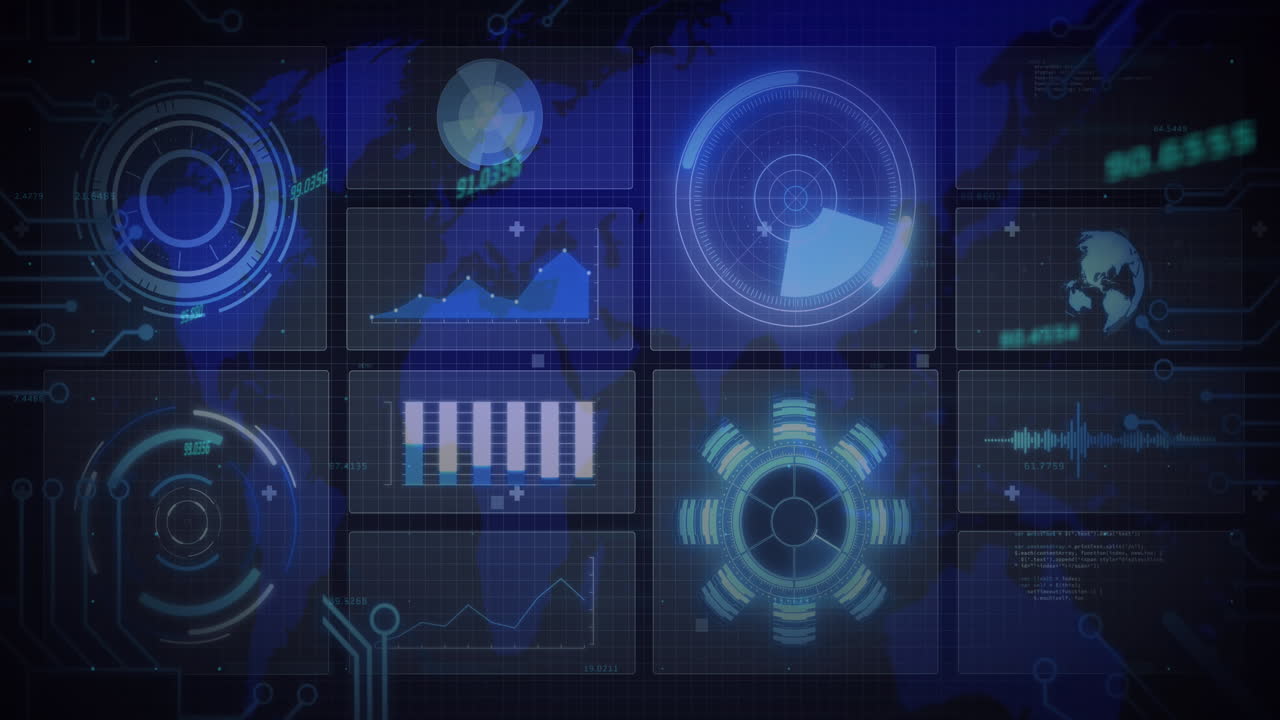 Animation of financial data processing over statistics
