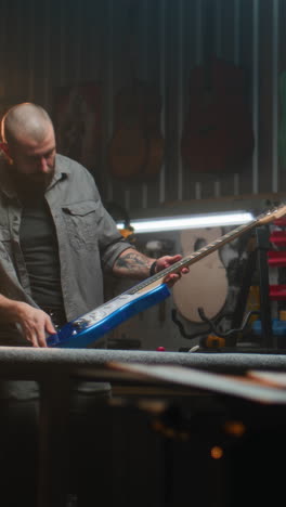 guitar repair in a workshop