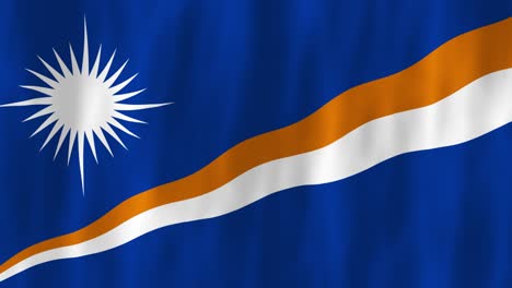 Bandera-De-Las-Islas-Marshall,-País,-Animación,-Símbolo-3D,-Diseño,-Ondeando-En-El-Viento,-Movimiento,-Patriotismo-Nacional,-Cultura-Mundial,-Emblema,-Pancarta,-Pacífico,-Azul,-Blanco,-Naranja