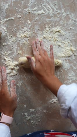 preparing dough