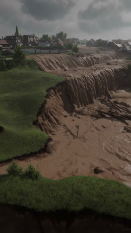 flooded village