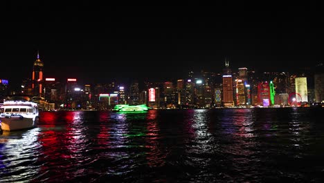 colorful skyline reflections on hong kong waters