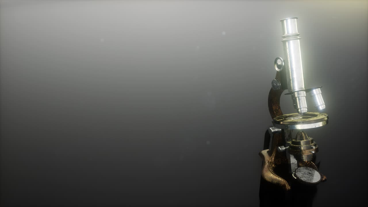 레트로 루프 오래된 과학 실험실 현미경