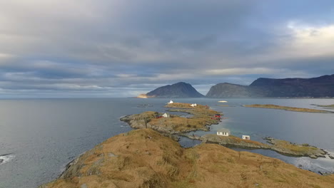 aerial view of a stunning island in norway