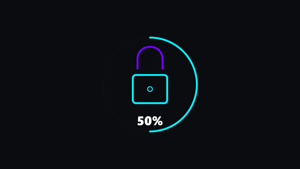 Digital Loading Progress Bar with Padlock Icon