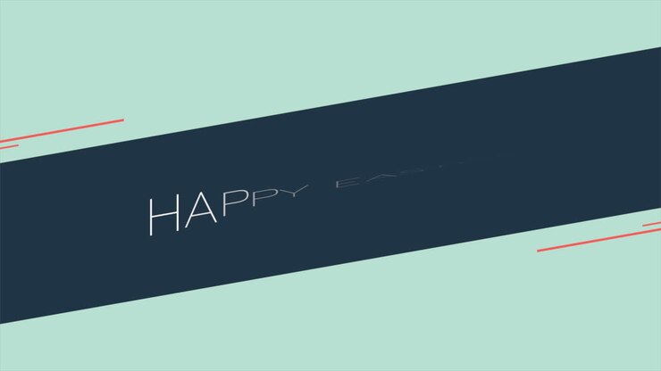 Happy Easter with blue stripe on fashion retro gradient