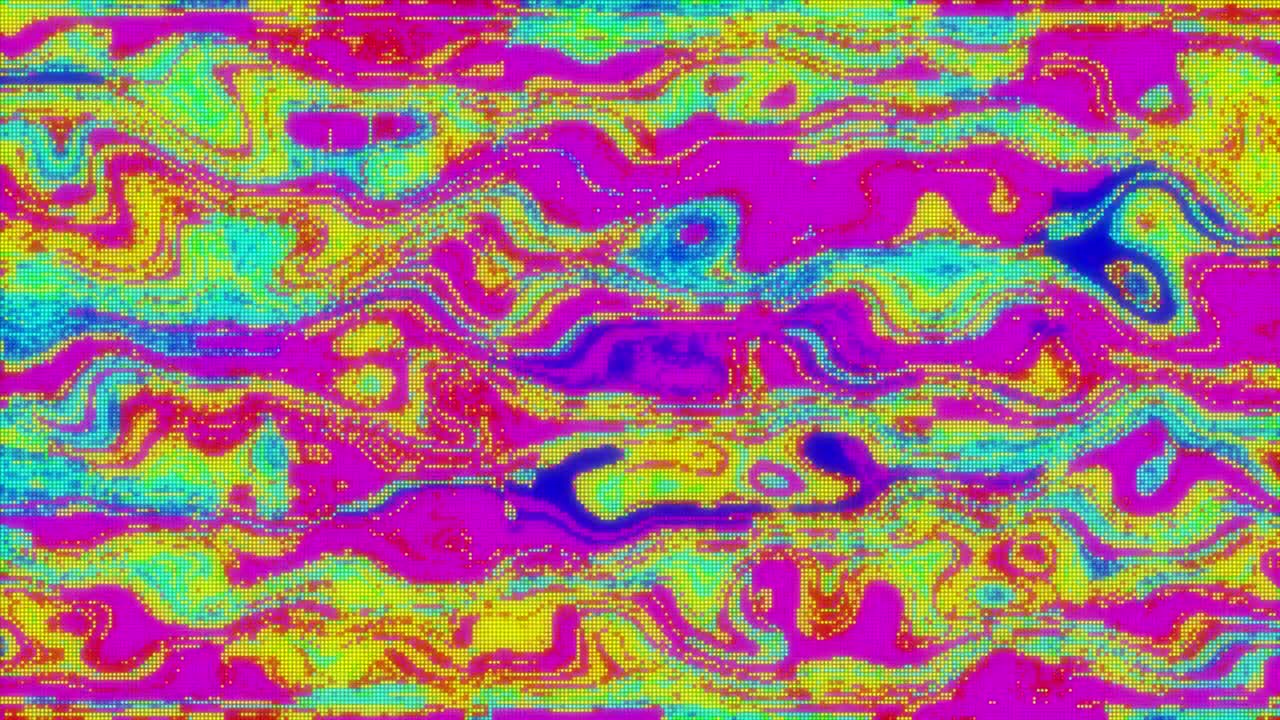 ondas coloridas parpadeando y parpadeando contra un fondo azul