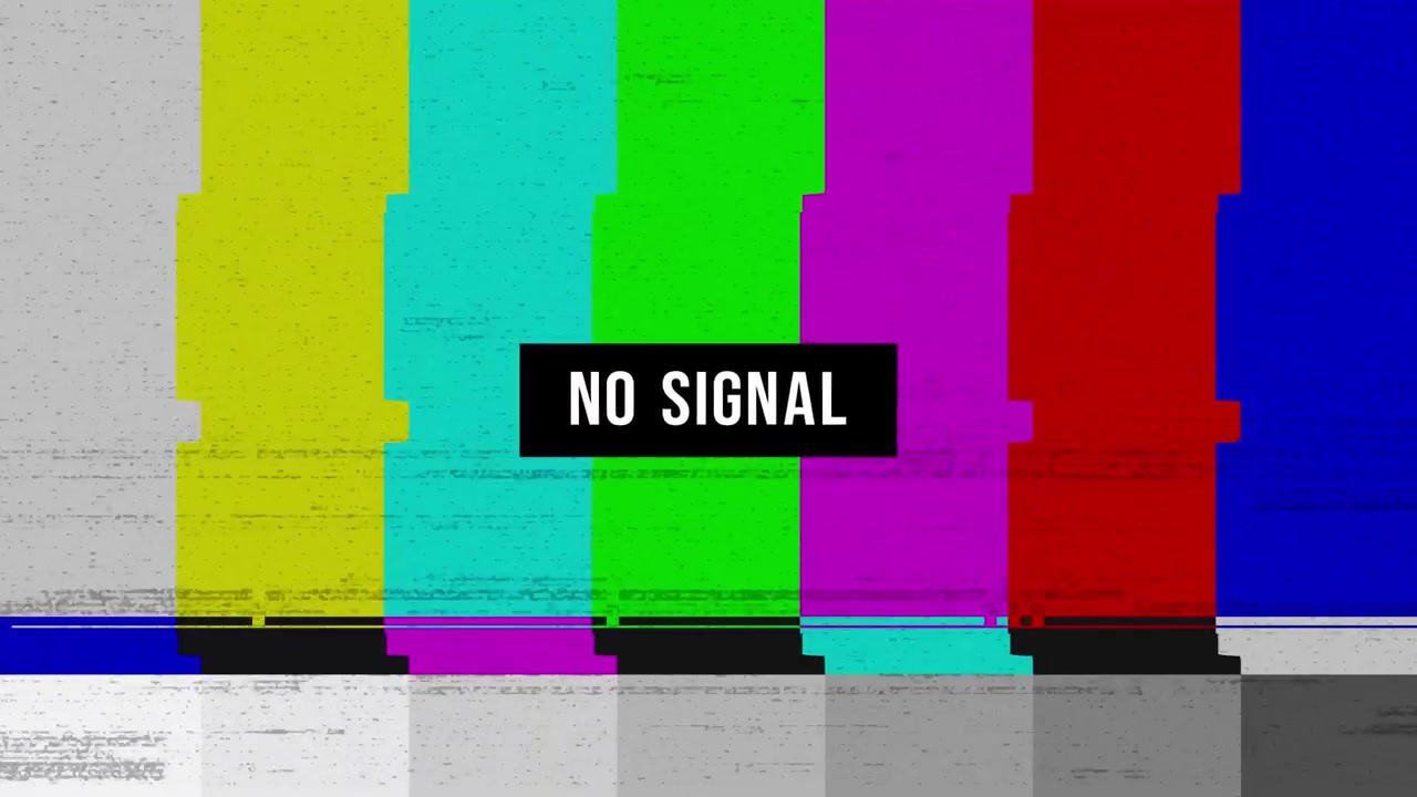 Television Test Pattern with No Signal Text and Static Interference