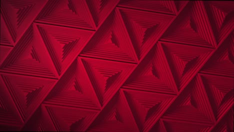 red minimalism. a mosaic surface with moving black triangles. abstract geometric background. cells. wave. loop animation. 4k. 3d. animation for a business presentation
