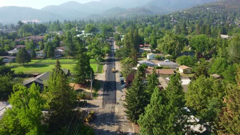 US,-Oregon,-Ashland---Drone-shot-taken-while-paving-Clay-St