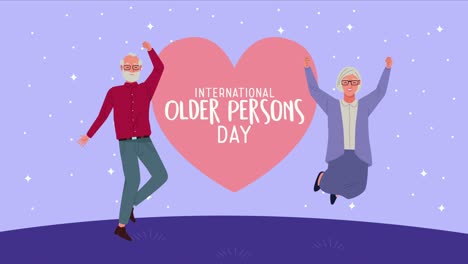 celebración del día internacional de las personas de edad con una pareja que celebra