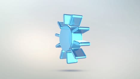 icono de pronóstico del tiempo, el sol hecho de vidrio transparente. símbolo giratorio sólo el sol sin una nube con un canal alfa