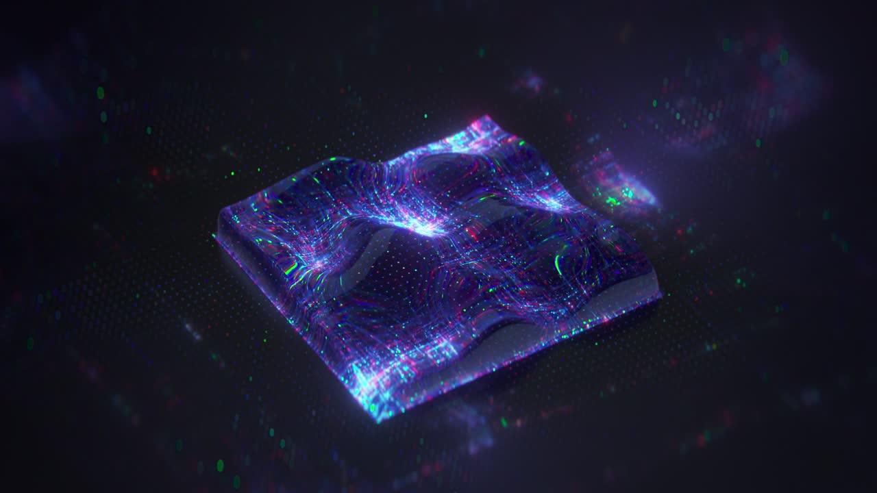 píxeles de led y líneas brillantes bucle sin costuras animación de renderización 3d