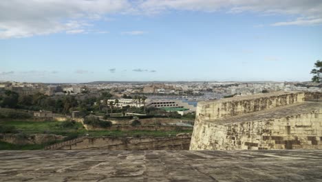 panoramic view of valletta city during winter from hastings gardens in malta