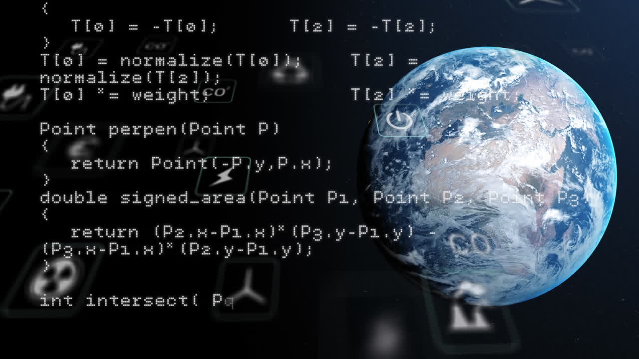 animación del procesamiento de datos por computadora en todo el mundo