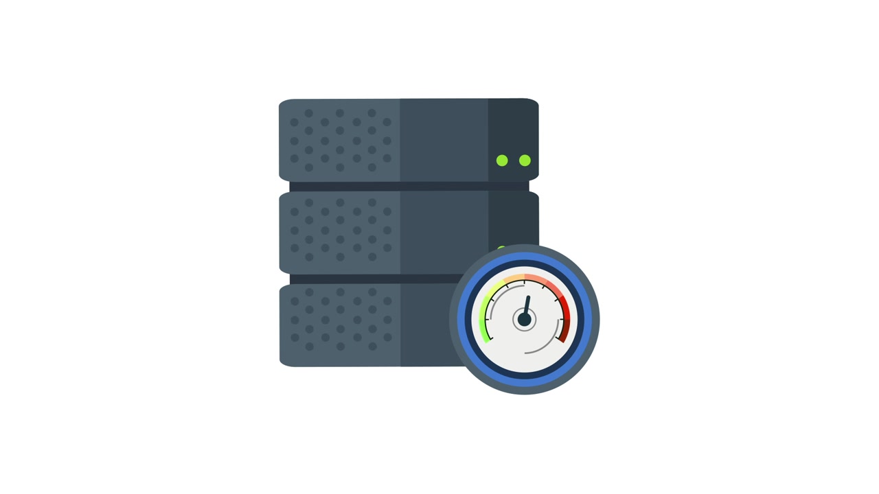 Animated Server Rack with Performance Speedometer Gauge