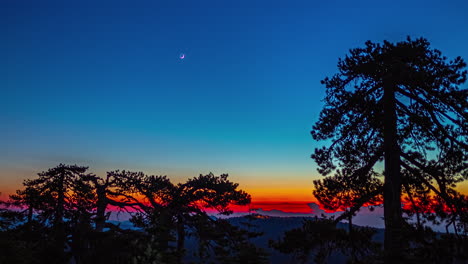 beautiful sunset timelapse in blue and orange colors