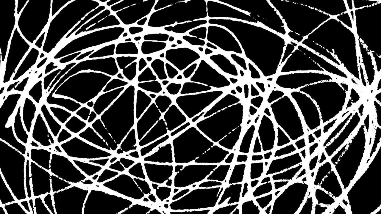 Dynamic Abstract White Lines Drawing and Filling Black Screen