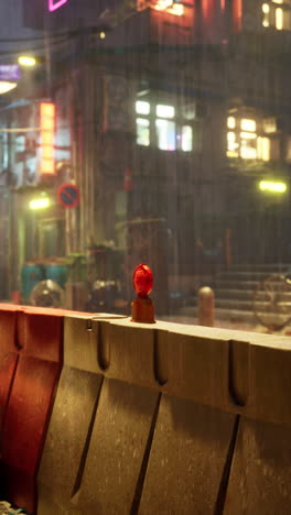 rainy night in a quaint asian town