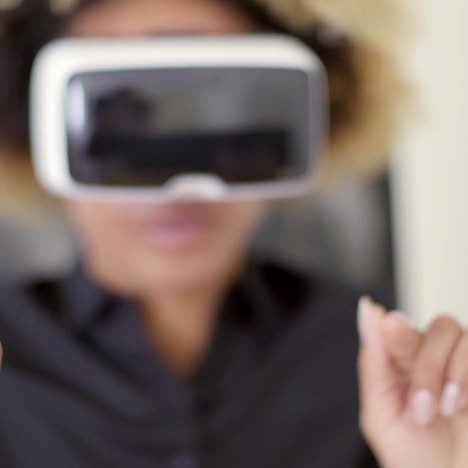 Woman-Using-3D-Virtual-Reality-Headset