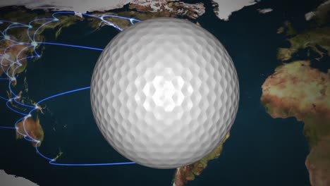 Golfball-Und-Weltkarte