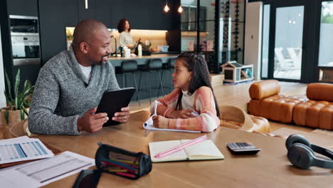 father helping daughter with homework