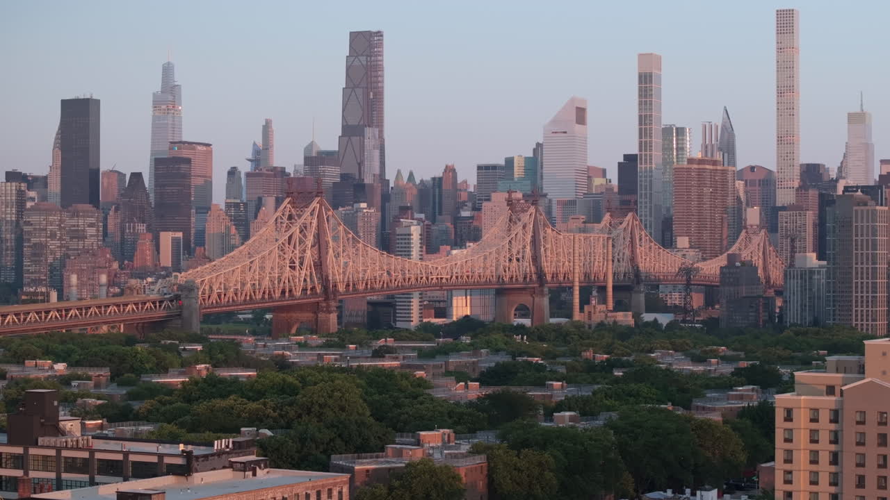 New York City's Queensboro Bridge at sunrise