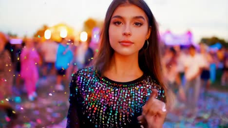 young woman at a festival