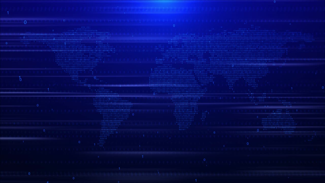 Digital world map earth globe cyberspace with data flowing network communication technology