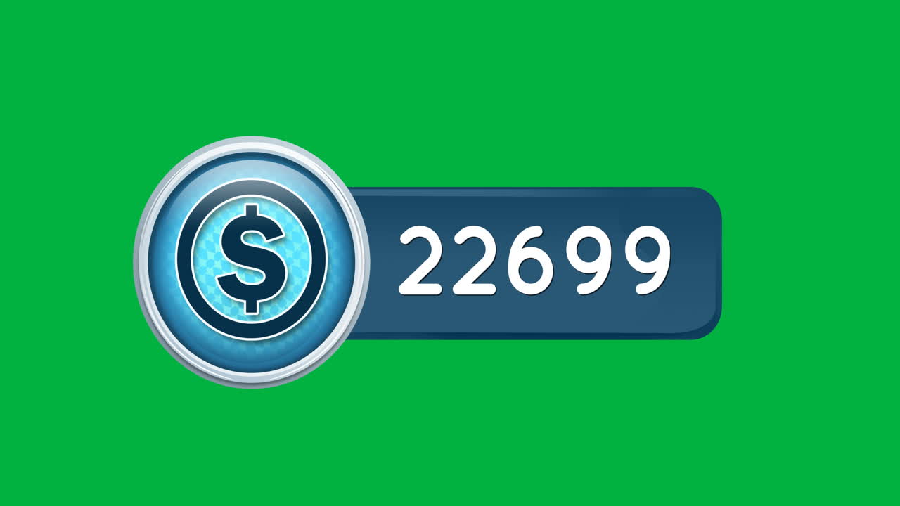 Dollar icon with increasing numbers 4k