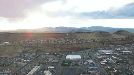 aerial view of the sun on the horizon, st