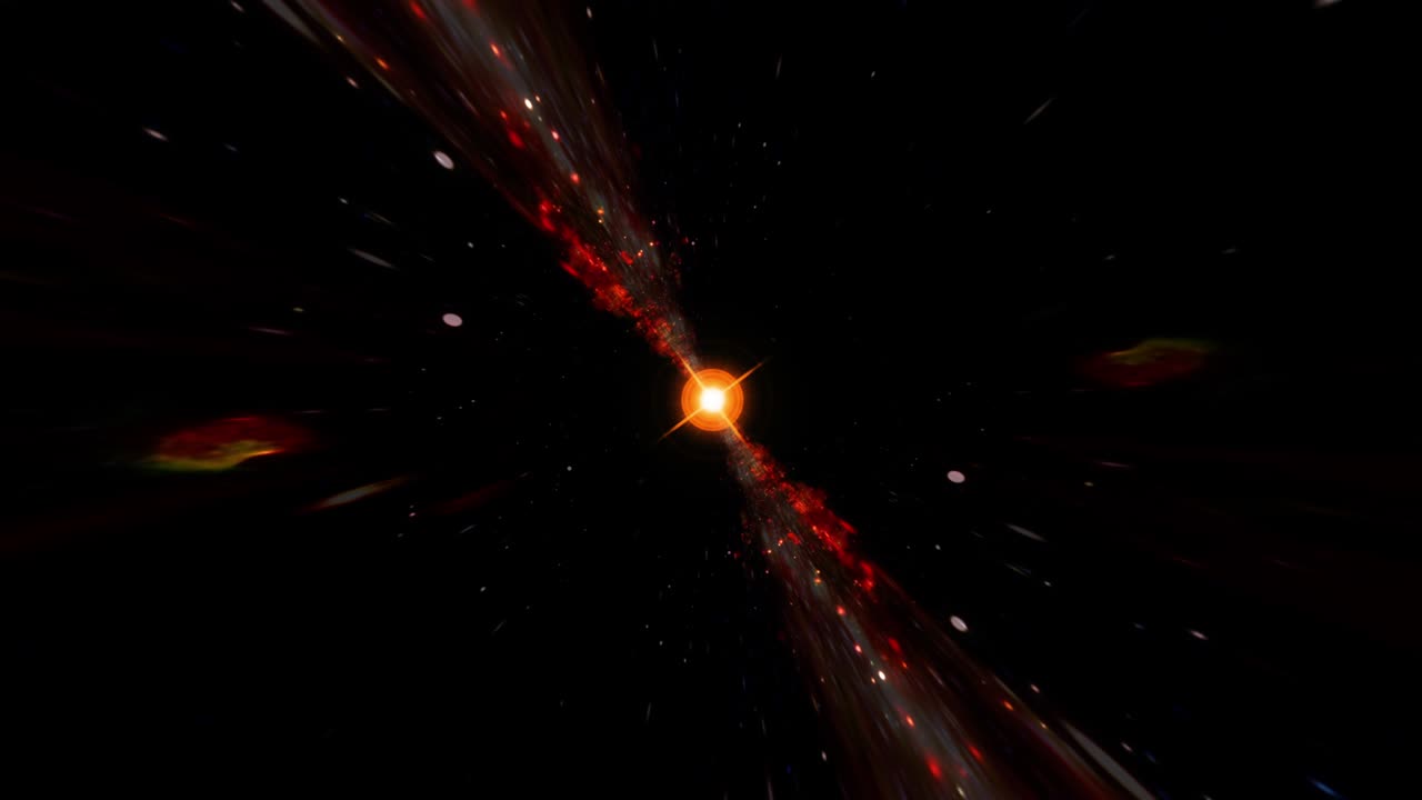 abstracto colorido resplandor naranja verde túnel de hiperespacio a través del espacio-tiempo vórtice bucle de fondo. 4k 3d render ciencia ficción viaje interestelar a través de agujero de gusano en el hiperespace. salto de velocidad en el ciberespacio.