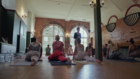 yoga class in a studio