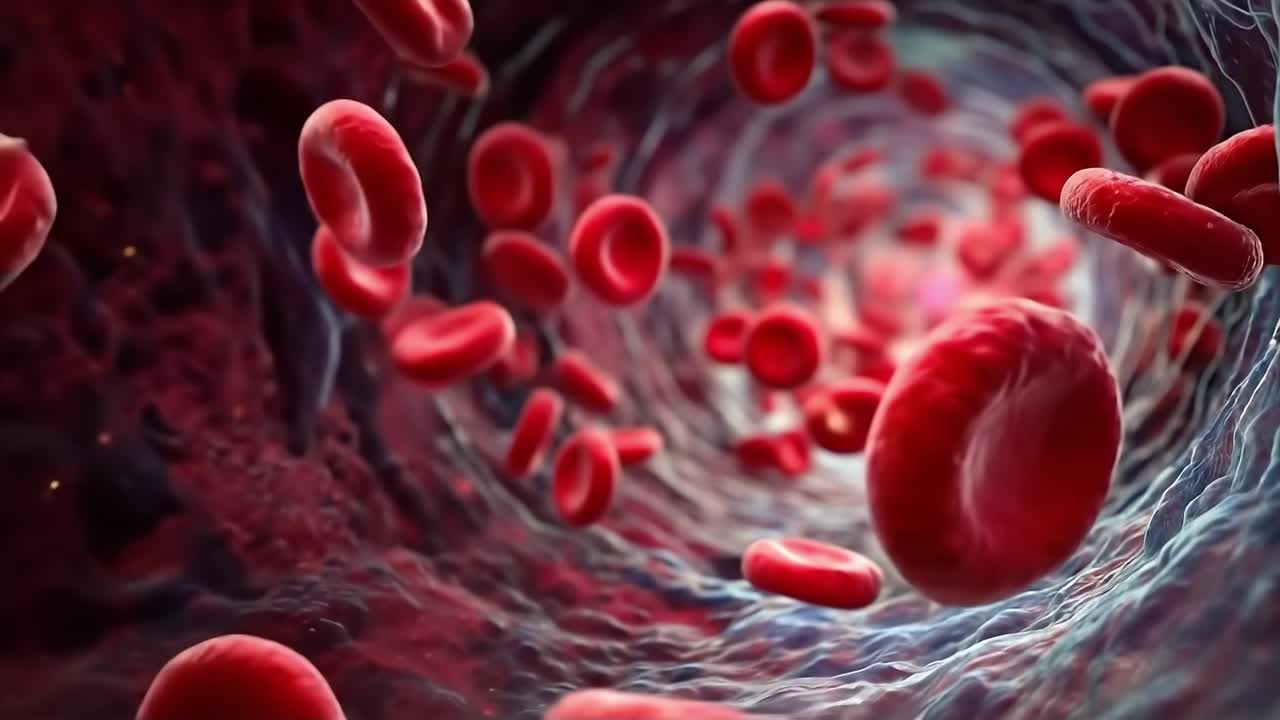 glóbulos rojos en una vena