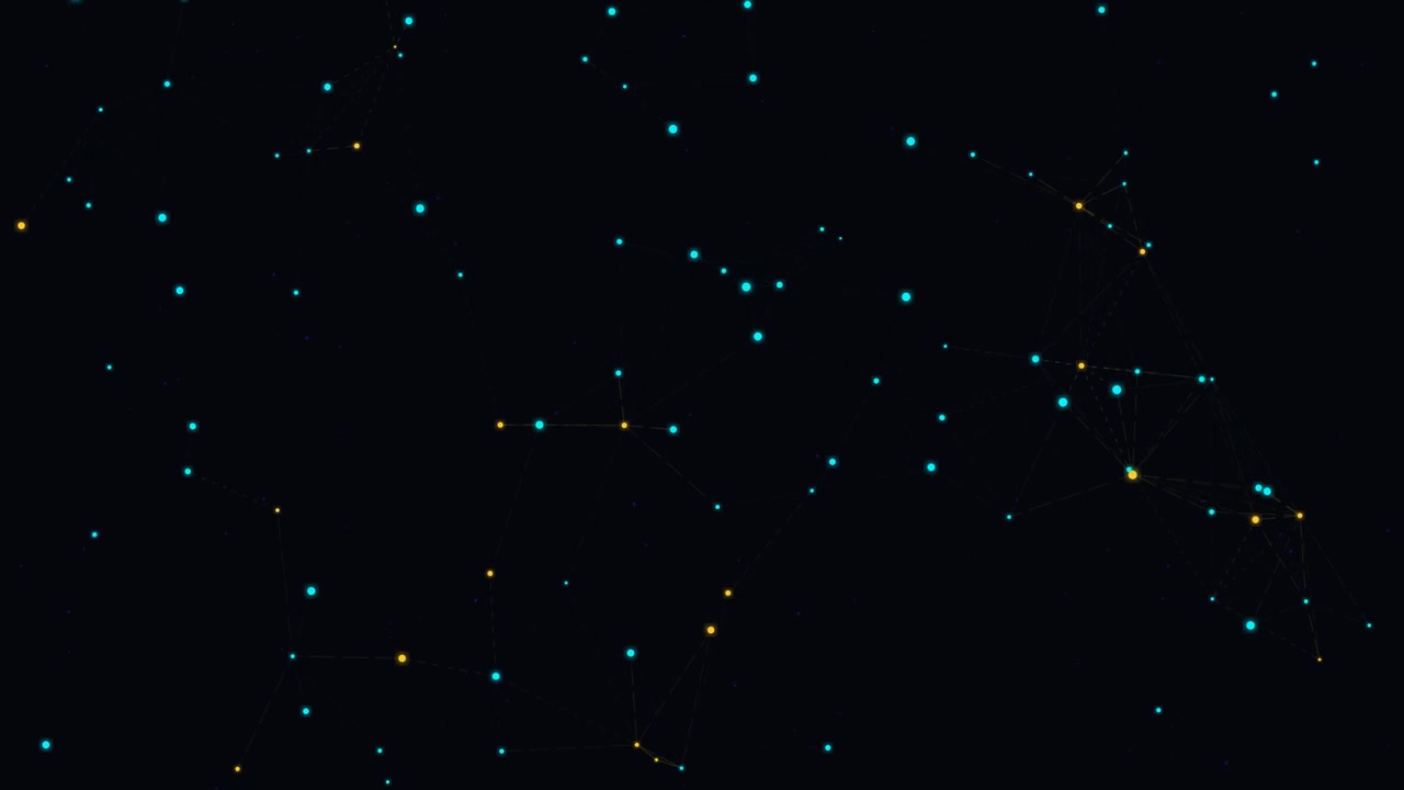 Abstract Digital Network Connection with Glowing Nodes and Lines