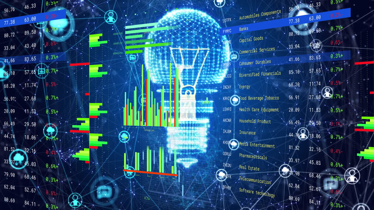 animación de la bombilla y procesamiento de datos