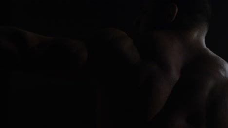 man working out with barbell