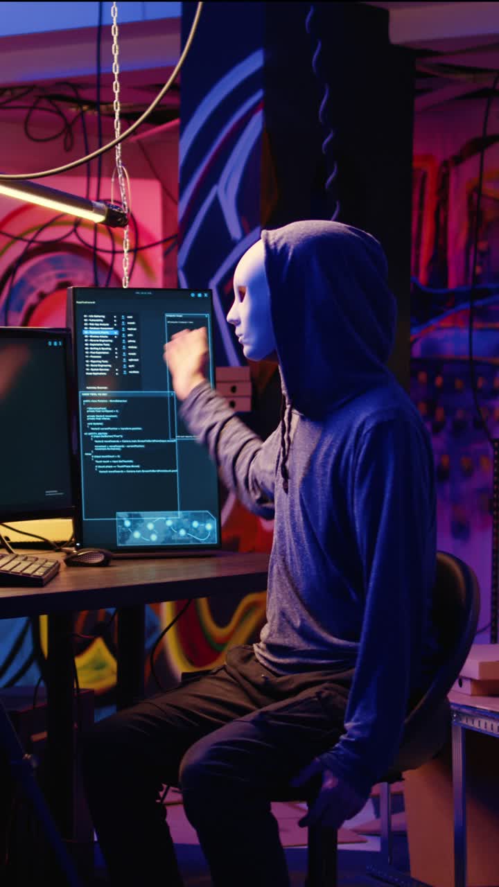 Hackere filmer DDoS-angrebstrussel i en vertikal video
