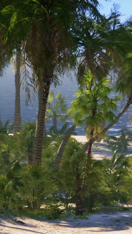 beautiful tropical beach with palm trees and blue water